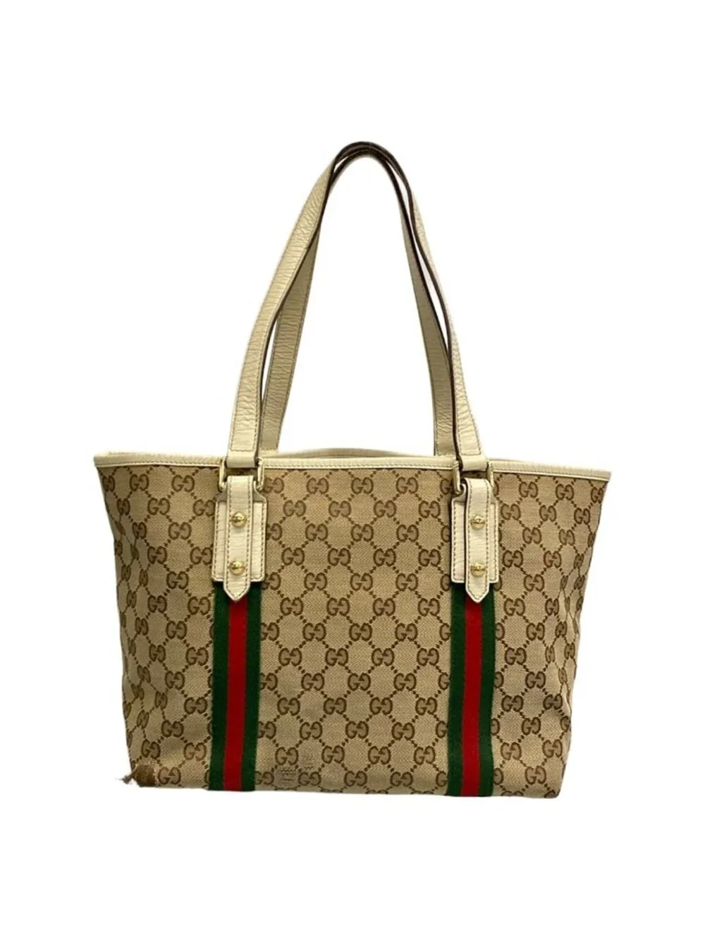Gucci Tote GG Pattern Sherry Beige Ivory Multi Leather - Picture 3 of 15